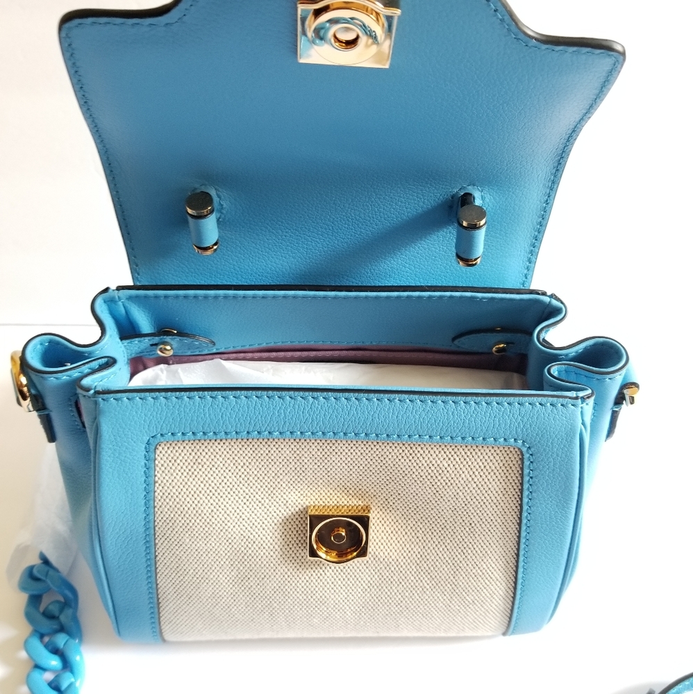 Versace Small La Medusa Canvas Leather Top Handle Crossbody Bag - Picture 5 of 14